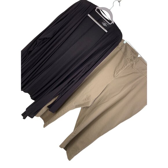 Lane Bryant Womens Black Swing Cardigan & Tan Chino Capri Pants Set 3X REE10488 - Picture 1 of 10